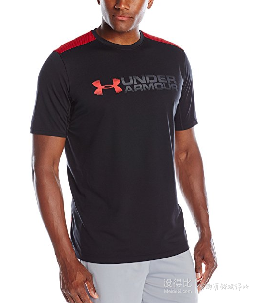 这款 under amour raid graphic 短袖上衣,背部采用拉伸网眼设计