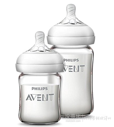 AVENT 新安怡 SCF679/53 自然顺畅 宽口玻璃奶瓶 125ml+240ml套装 +凑单品    83.2元包邮（2件8折）