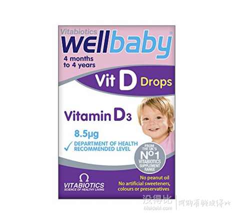 Prime会员！Vitabiotics Wellbaby 婴幼儿维生素D3滴剂 30ml