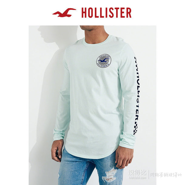 1日0点!hollister 男士logo印花t恤 85元