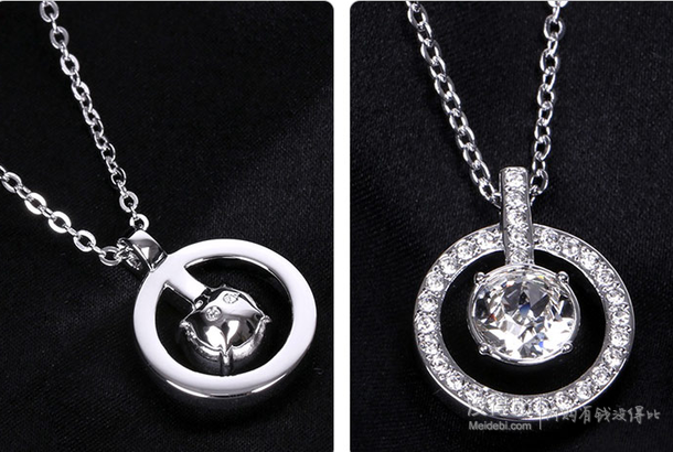 swarovski施华洛世奇1039065lavender银色圆环水晶项链