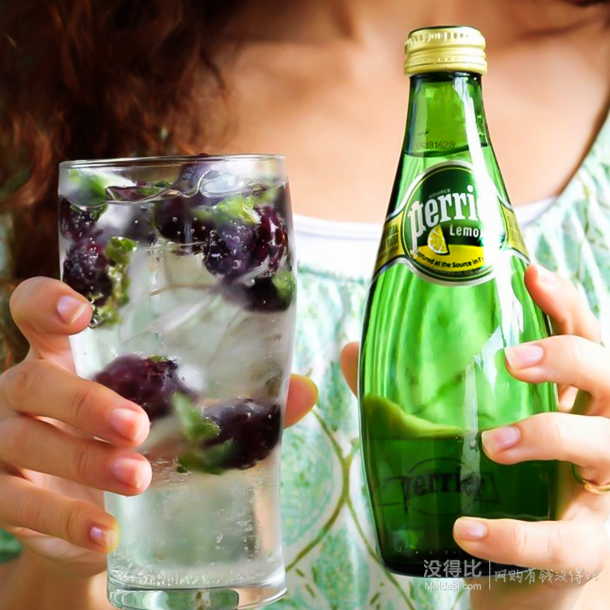法国进口perrier巴黎水柠檬气泡苏打水330ml4瓶