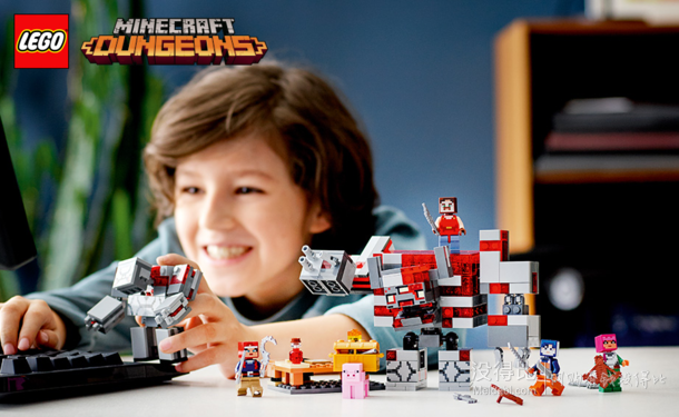 lego乐高minecraft我的世界系列21163红石之战