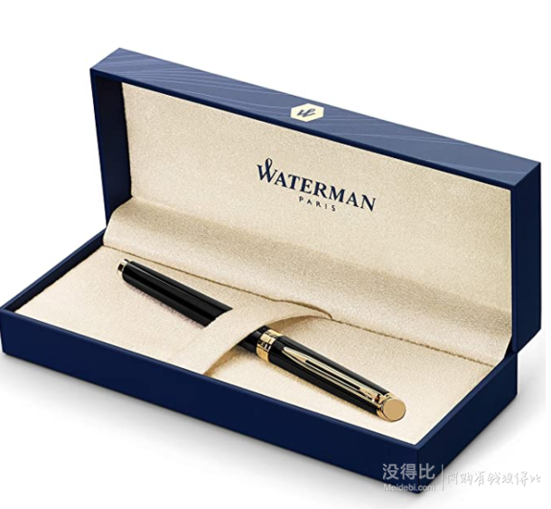 法国产waterman威迪文隽雅系列纯黑丽雅金夹钢笔f尖到手￥25566