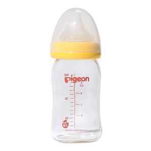 pigeon 贝亲 自然实感 AA73 宽口径玻璃奶瓶 SS号奶嘴160ml（黄色）