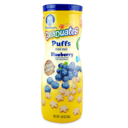 嘉宝gerber 辅食宝宝零食星星泡芙蓝莓口味42g