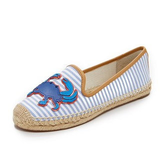 tory burch 螃蟹平底帆布便鞋