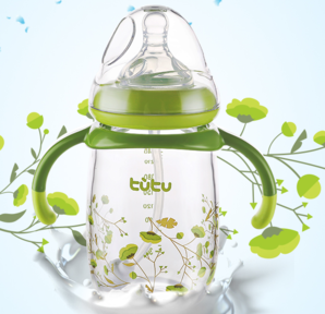 tutu 兔兔 新生儿宽口玻璃奶瓶150ml 19.9元包邮(49.9-30)