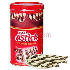 爱时乐 (Astick) 巧克力味 威化卷心酥 330g 罐装 9.9元