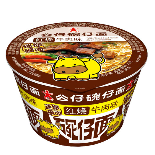 公仔 速食泡面 迷你碗面牛肉味41g 1.25元(2.5元,2件5折)