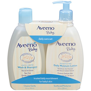 Aveeno日常护理套装(保湿乳液 354ml+洗发沐浴二合一 354ML)  含税到手约￥107.83元