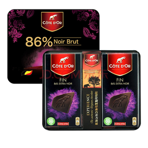 某东PLUS会员： COTE D'OR 克特多 金象 86%可可黑巧克力礼盒装 100g *3件 135.9元包邮（双重优惠）