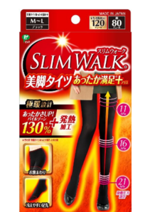 SLIM WALK 美脚瘦腿 发热袜 黑色升级版 M-L码