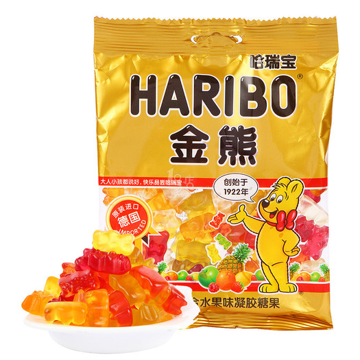 haribo 哈瑞宝 金熊混合水果味凝胶糖果 200g/袋 德国进口