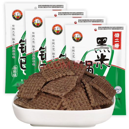 傻二哥黑米锅巴香葱味100g4包