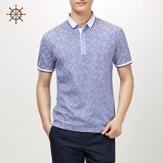 船王品牌男装丝光棉短袖t恤