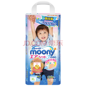 某东PLUS会员： moony 尤妮佳 男婴用拉拉裤 XL38片 *4件 274.2元包邮（需用券，合68.55元/件）