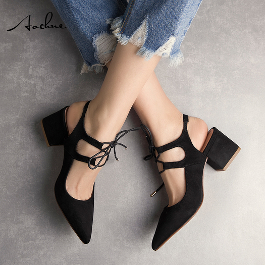 奥琪妮 女士绑带粗跟 凉鞋