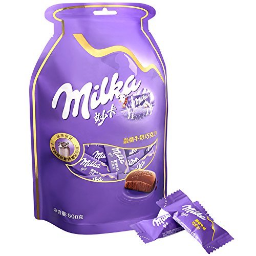 milka 妙卡 融情牛奶巧克力袋装500g,独立小包装,亿兹出品