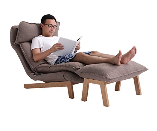 顾家 家居实木躺椅凳组合