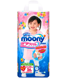 moony 尤妮佳 女婴用拉拉裤 XXL26片 