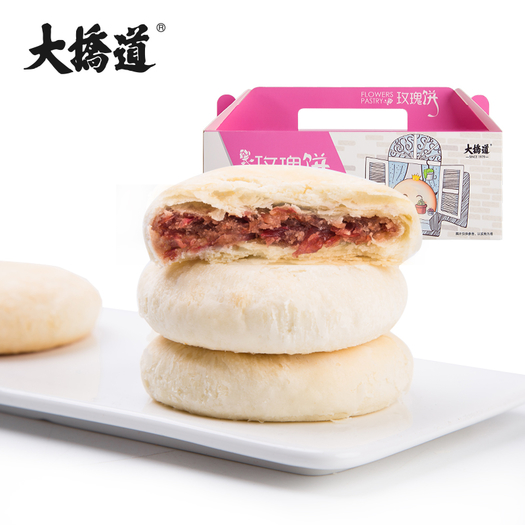 大桥道 传统糕点 鲜花饼 40g*8枚