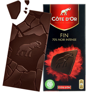 比利时进口克特多金象70%可可黑巧克力100g --排装