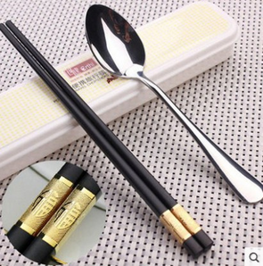 创健 学生筷子勺子套装2件  