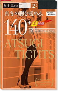 Prime会员！ ATSUGI 厚木 TIGHTS系列 140D 发热连裤袜 2双装