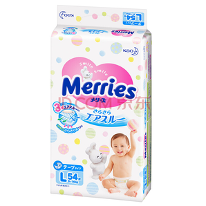 某东PLUS会员： Merries 妙而舒 婴儿纸尿裤 L54片 *12件 788.72元含税包邮（合65.73元/件）