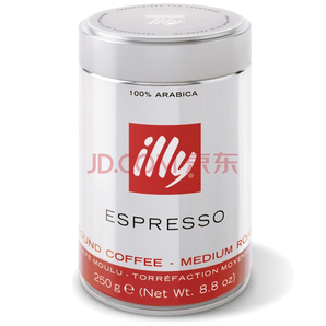 PLUS会员： illy 意利 中度烘培 浓缩咖啡粉 250g