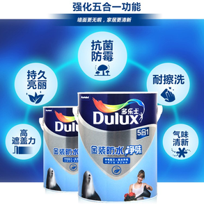Dulux 多乐士 金装防水净味五合一墙面漆套装 A897 面漆 5L*2罐+A914 底漆 5L    