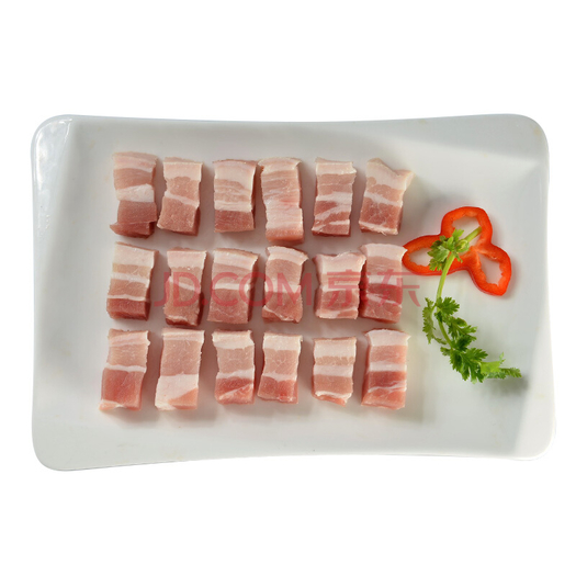 冷鲜肉 大红门带皮五花肉丁500g/盒 折13.4元