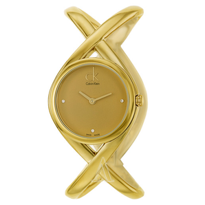 Calvin Klein 女士镀黄金镶钻时装手表