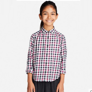 24日0点： UNIQLO 优衣库 女童 法兰绒长袖衬衫    39元