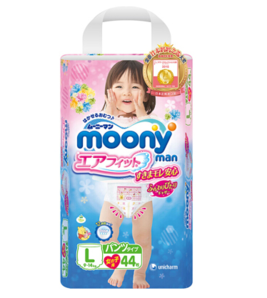 moony 尤妮佳 女婴用拉拉裤 L44片 