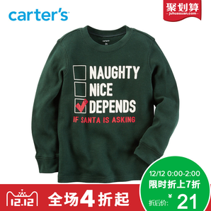 Carter's1件式印花长袖T恤