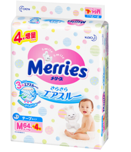 Merries 花王 妙而舒 婴儿纸尿裤 M68片
