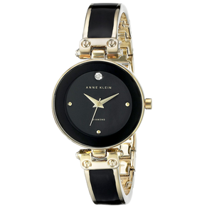 ANNE KLEIN 黑色和 goldtone 钻石表盘手表 prime到手约280元