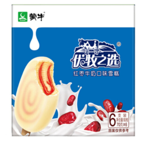 蒙牛 优牧 红枣牛奶口味雪糕冰淇淋 70g*6支 
