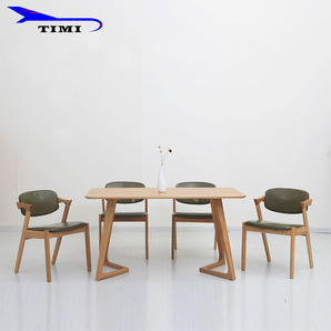 TIMI 天米 橡木实木一桌四椅餐桌椅组合 1.4米  
