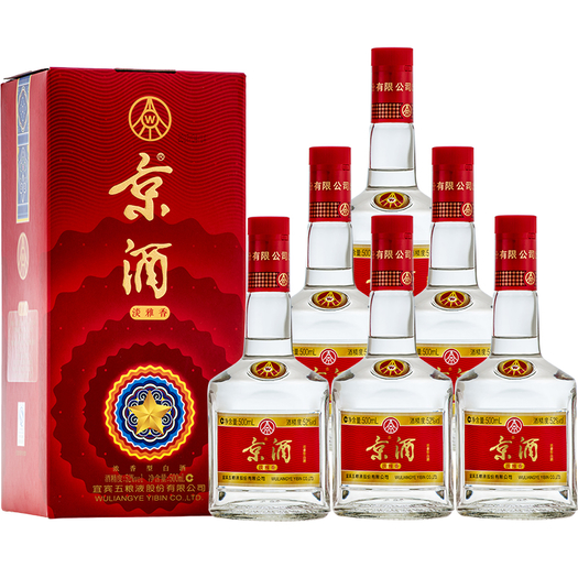 五粮液股份 京酒淡雅香 52度500ml*6瓶整箱