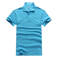 Futex 男式 短袖POLO衫 FM15S15501 湖蓝印宝蓝椰树 L 175（亚马逊自营商品, 由供应商配送）
