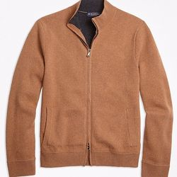 Brooks Brothers Wool and Cashmere 男款羊绒拉链毛衣