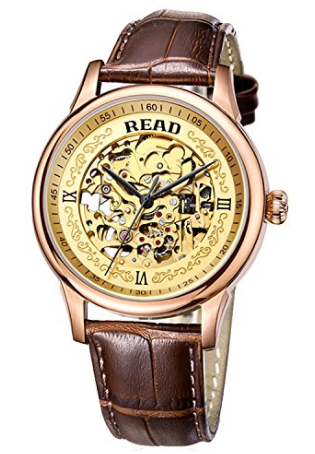 限会员read锐力皇家骑士系列全自动机械镂空皮带男士手表