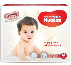 HUGGIES 好奇 铂金装 婴儿纸尿裤 韩版 M76片 *4件 286.2元含税包邮（需用券，合71.55元/件）