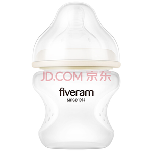 五羊（FIVERAMS）孩子宝原生硅胶防胀气宽口径婴儿奶瓶150ml