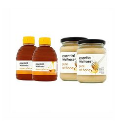 Waitrose 营养蜂蜜系列 纯结晶蜂蜜-玻璃罐装 454g*2瓶+纯清澈蜂蜜-挤压罐装 454g*2瓶    159元包邮包税（需用码）