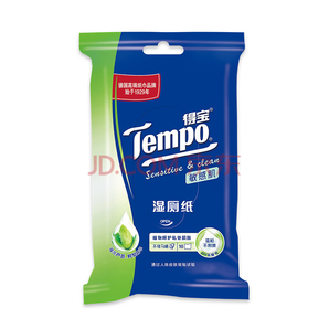 得宝(Tempo) 湿厕纸 敏感肌保湿 10片装