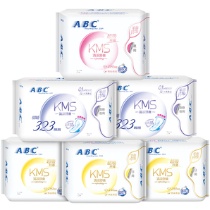 ABC 卫生巾纤薄棉柔排湿表层日用+夜用6包 大包装